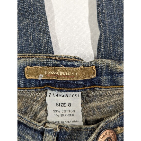 Z. Cavaricci Retro Size 8 Vintage Flare Blue Jeans with Floral Embellishments - Picture 9 of 11